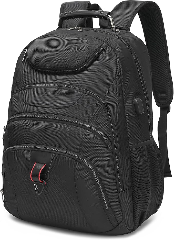 Extra Large Laptop Backpack for Men,37L Gaming Laptop Backpack,18.4Inch Travel Backpack with USB Charging Port, Business Flight Approved -Big Capacity Computer Bag College Bookbag, Black Black