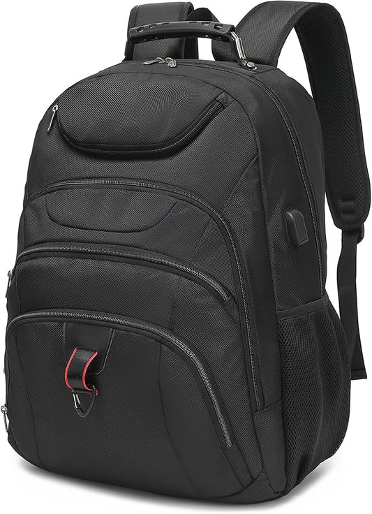 Extra Large Laptop Backpack for Men,37L Gaming Laptop Backpack,18.4Inch Travel Backpack with USB Charging Port, Business Flight Approved -Big Capacity Computer Bag College Bookbag, Black Black