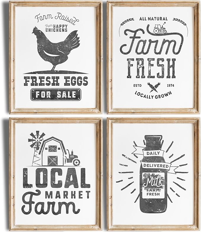 Farmhouse Decor - Kitchen Art Prints (Set of 4) - Unframed - 8x10s | Beautifully Designed Wall Art to Add a Cozy and Inviting Touch to Your Home | Living Room Décor | Unique Wall Décor