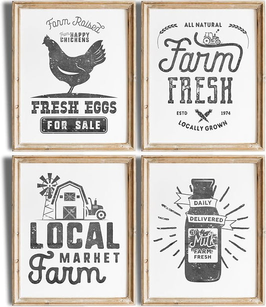 Farmhouse Decor - Kitchen Art Prints (Set of 4) - Unframed - 11x14 | Beautifully Designed Wall Art to Add a Cozy and Inviting Touch to Your Home | Living Room Décor | Unique Wall Décor