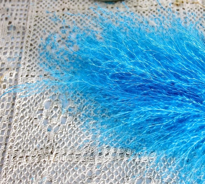 46" inch 10 Stems Natural Pampas Grass Decor Tall, Pompas Grass, Tall Pampas Grass for Weddingm, Farmhouse, Boho Home Decor (Blue)