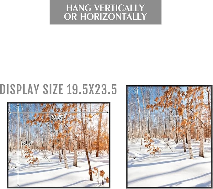 Golden State Art, 20x24 Aluminum Picture Frame, Black Metal Thin Poster Frames for 20 x 24 inch Photo, Acrylic Front, Wall Hook for Horizontal or Vertical Display, 3 Pack