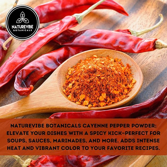 Naturevibe Botanicals Cayenne Pepper Powder – 2lb Bulk | 100% Pure & Non-GMO | Hot & Spicy Seasoning for Cooking, Sauces & Rubs