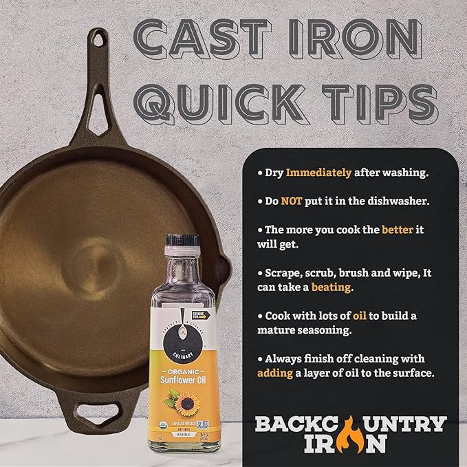 Backcountry Iron 6 Inch Smooth Wasatch Pre-Seasoned Round Cast Iron Skillet