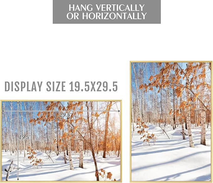 Golden State Art, 20x30 Aluminum Picture Frame, Gold Metal Thin Poster Frames for 20 x 30 inch Photo, Acrylic Front, Wall Hook for Horizontal or Vertical Display, 3 Pack