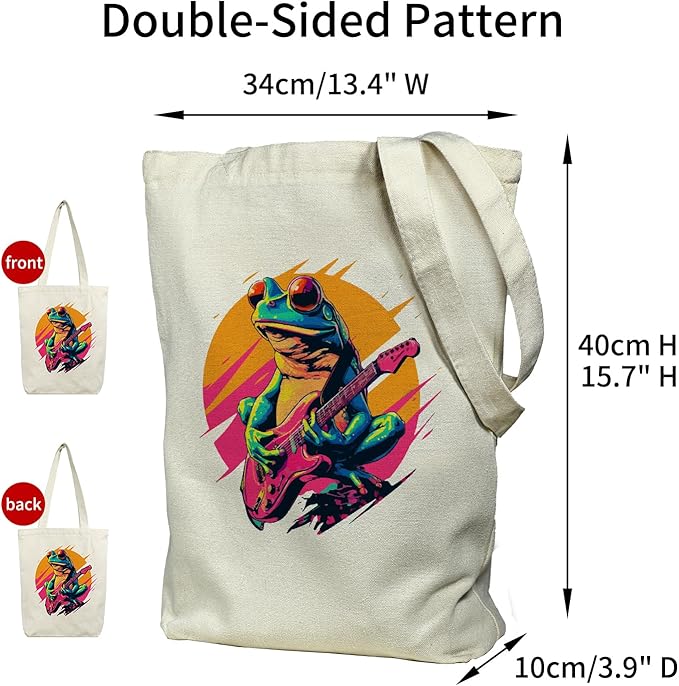 Tote Bag for Women, Reusable Zippered Canvas Bag with Handles Pocket Thick Canvas, for Grocery Shopping Beach Gift