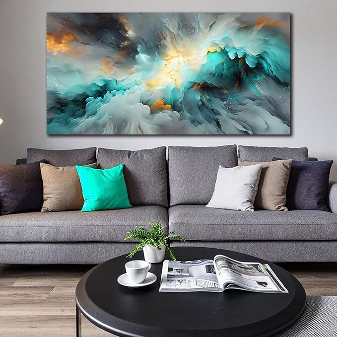 LAOTOART Modern Abstract Wall-Art - Office Artwork for Walls - Living Room Paintings for Wall Decor Large Ready to Hang Size 29" x 59"