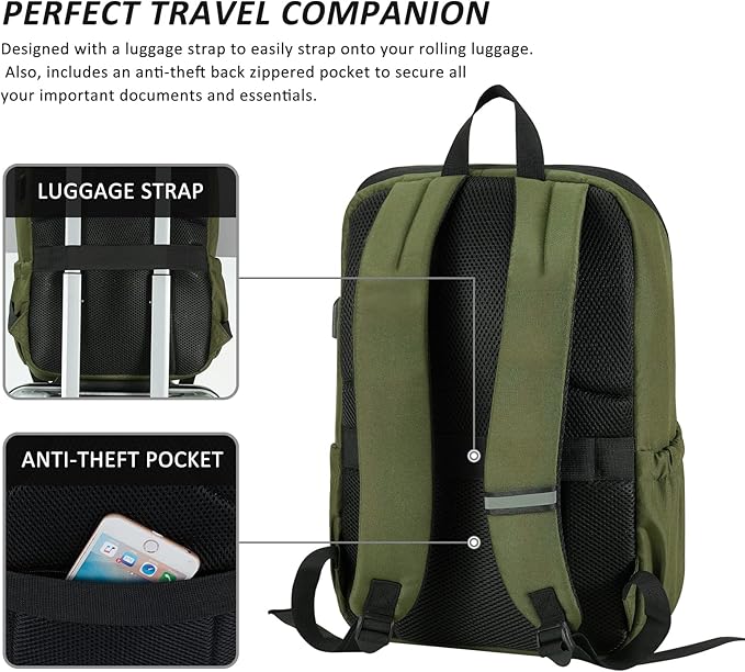 MAXTOP Deep Storage Laptop Backpack with USB Charging Port[Water Resistant] College Computer Bookbag Fits 16 Inch Laptop