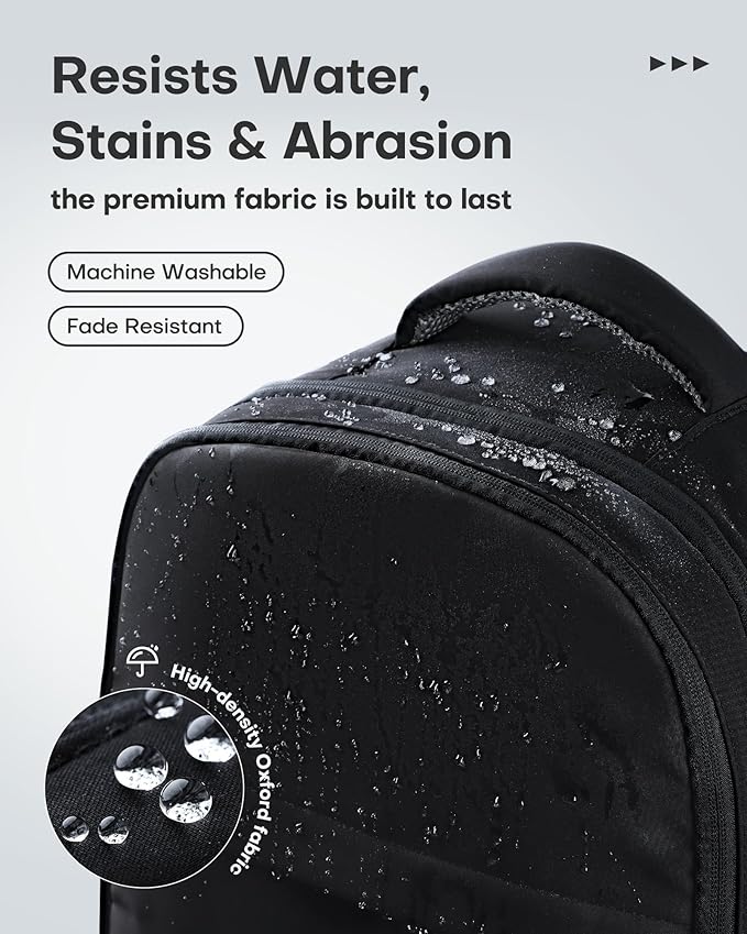 HOTOR Travel Backpack - Flight Approved Travel Bag for Men and Women, Carry on Luggage for 15.6" Laptop and Travel Essentials for Work, Business, Weekender, College 12.8"x8.3"x18.5" (Black)