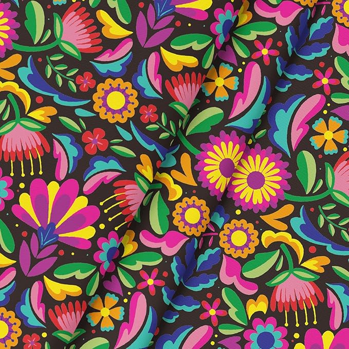 Horaldaily Mexico Tablecloth 60x60 Inch Round, Halloween Cinco De Mayo Fiesta Washable Seasonal Table Cover for Party Picnic Dinner Decor