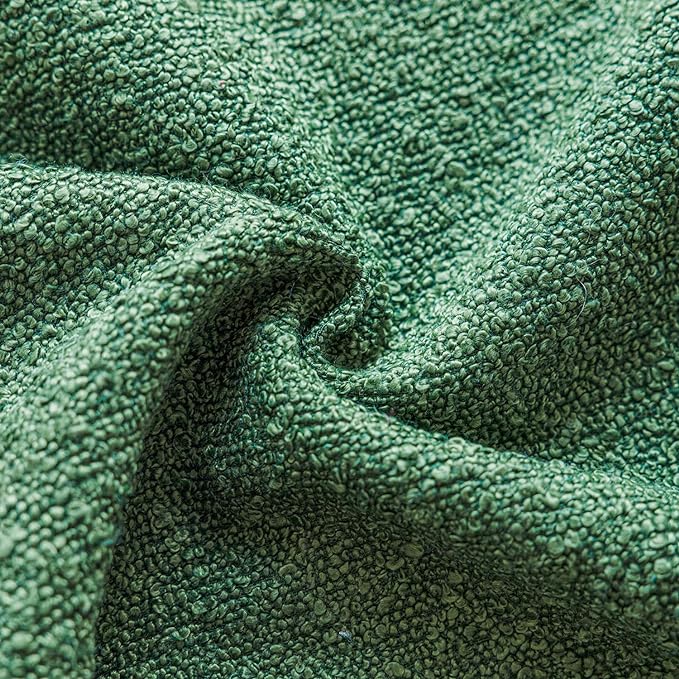 Foindtower Pack of 2 Textured Boucle Throw Pillow Covers Accent Solid Pillow Cases Cozy Soft Decorative Couch Cushion Case for Chair Sofa Bedroom Living Room Home Decor 18 x 18 Inch Hunter Green
