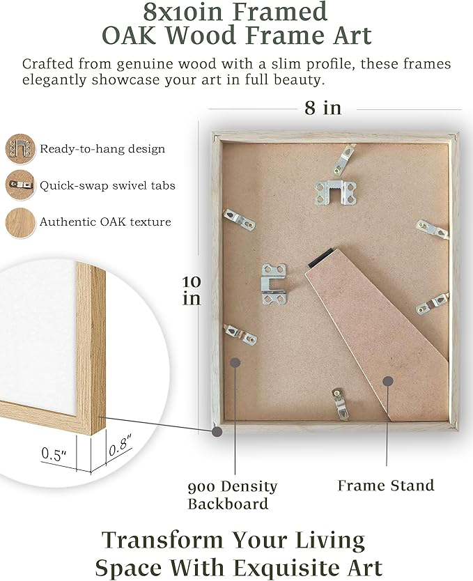 EcoHest Small Trendy Newspaper Audrey Hepburn Magazine Framed Wall Art, 8x10 in OAK Wood I‘m Literally Just a Girl Canvas Wall Art Home Decor, Beige Retro Set of 1 For Bedroom Living Room