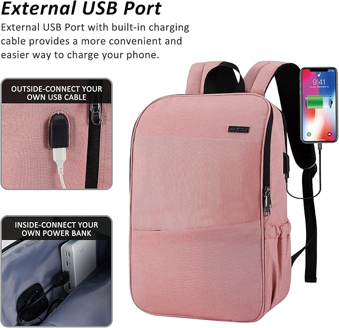 MAXTOP Deep Storage Laptop Backpack with USB Charging Port[Water Resistant] College Computer Bookbag Fits 16 Inch Laptop