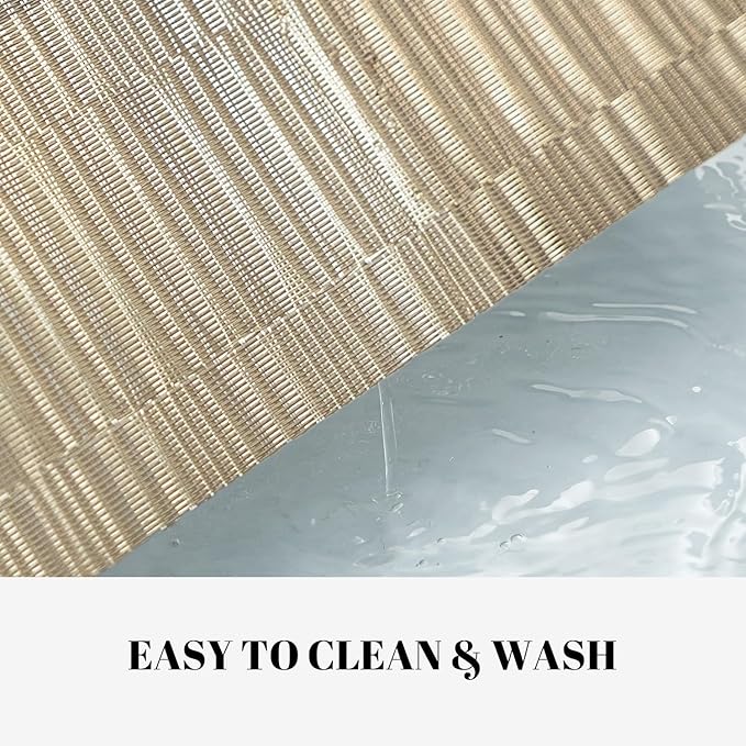 Placemats Set of 12 Vinyl/Plastic Woven Place Mats for Kitchen Table Indoor/Outdoor Washable Placemat Wipeable Dining Table Mats (Ombre Glod,12)