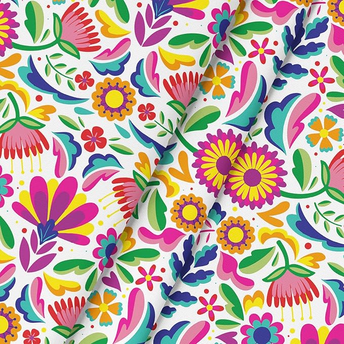 Horaldaily Mexico Tablecloth 70x70 Inch Round, Halloween Cinco De Mayo Fiesta White Washable Seasonal Table Cover for Party Picnic Dinner Decor