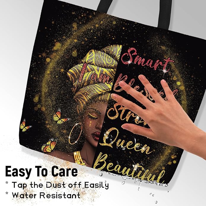 IAGM Women Tote Bags African American Woman Shoulder Bag Afro Black Girl Magic Satchel Handbags For Shopping,Work,Grocery,Gym