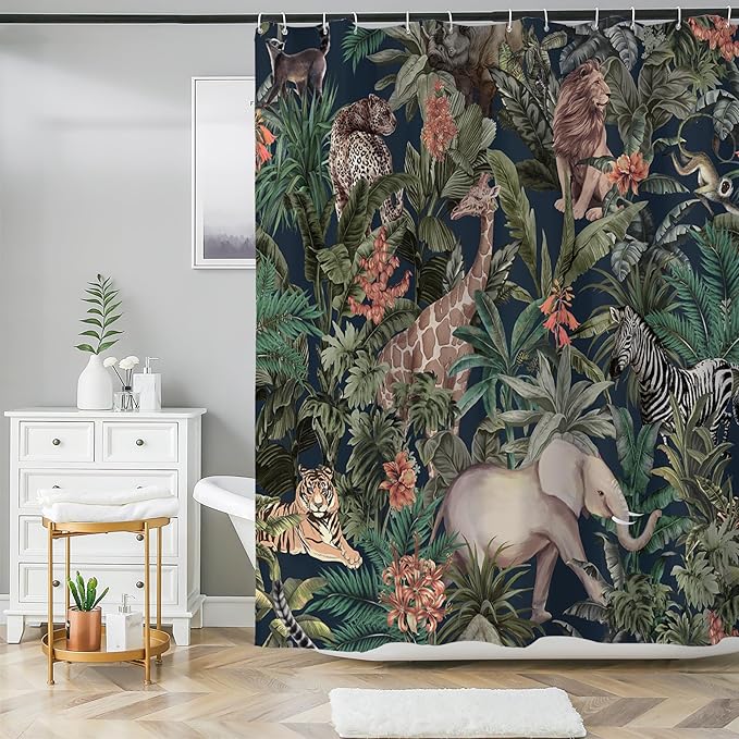 Bohemian Bathroom Curtain Colorful Boho Floral Print Beautiful Bright Polyester Fabric Cloth Shower Curtain for Bathroom Decoration, 72"x72"