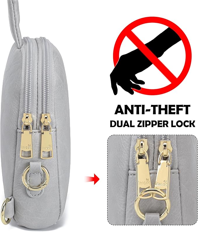 INICAT Travel Small Sling Bag Leather Crossbody Bags for Women Fanny Packs Cross Body Bag for Woman Cross Body Purses