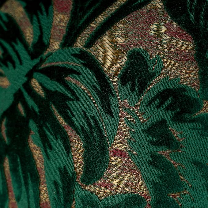 Alerfa 18 x 18 Inch Green Teal Square Maple Leaf Pillow Embroidery Cut Velvet Cushion Case Luxury Modern Lumbar Throw Pillow Cover Decorative Pillow for Couch Sofa Living Room Bedroom Car