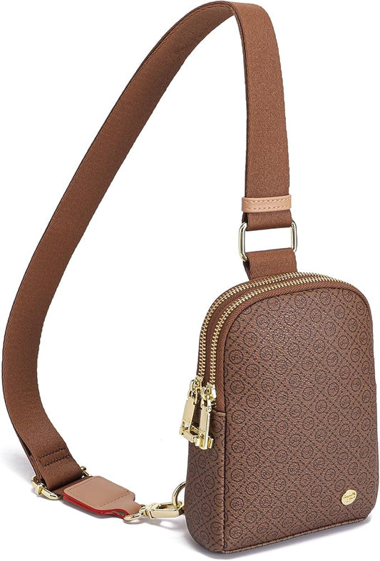 INICAT Travel Small Sling Bag Leather Crossbody Bags for Women Fanny Packs Cross Body Bag for Woman Cross Body Purses