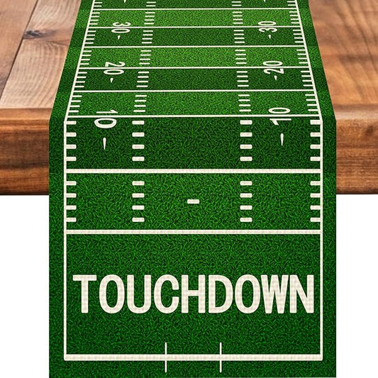 American Football Court Table Runner Seasonal Spring Fall Kitchen Dining Linen Table Decoration for Indoor Outdoor Home Party Dinner 13x72 Inch