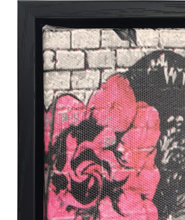 Wieco Art Framed Wall Art Canvas Prints of Banksy Life is Beautiful Abstract Artwork for Wall Decor Room Decorations Black Frame