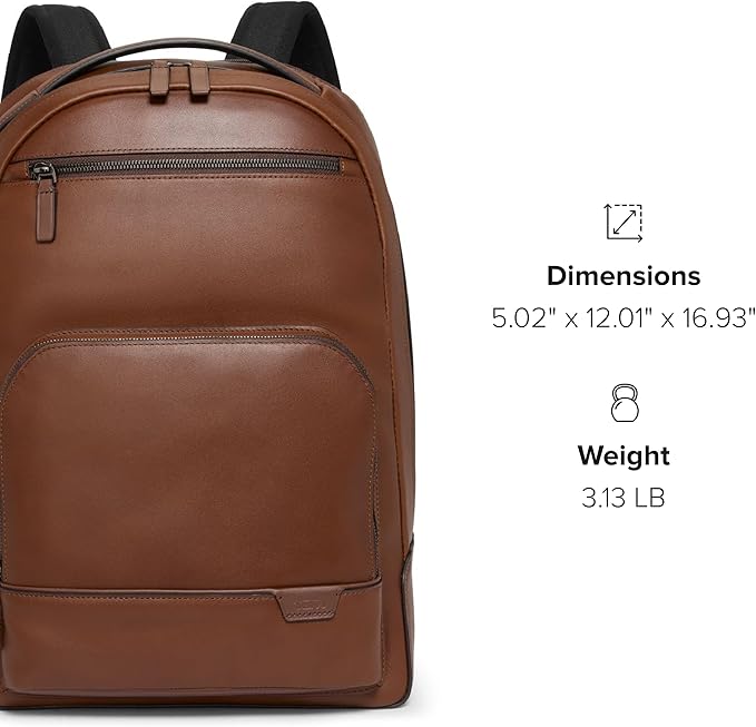 TUMI Harrison Warren Backpack - 15-Inch Laptop Backpack - Stylish Women's & Men's Backpack for Travel & Business - Cognac Leather