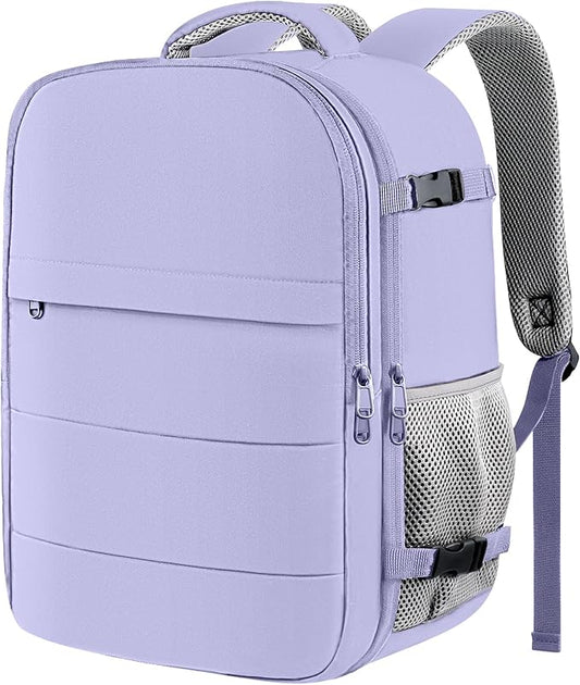 HOTOR Travel Backpack - Flight Approved Travel Bag for Men and Women, Carry on Luggage for 15.6" Laptop and Travel Essentials for Work, Business, Weekender, College 11.8"x7.9"x17.3" (Purple)