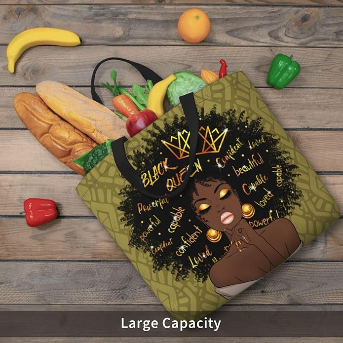 IAGM Women Tote Bags African American Woman Shoulder Bag Afro Black Girl Magic Satchel Handbags For Shopping,Work,Grocery,Gym