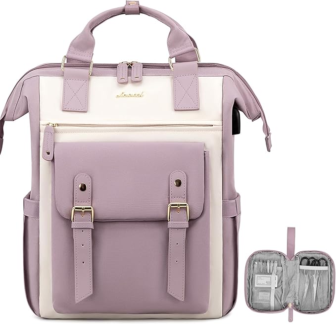 LOVEVOOK Laptop Backpack for Women Work Teacher Bag Travel Backpack, Stylish College Backpack Purse, Business Computer Laptop Bag Nurse Bags, Casual Daypack, 15.6 Inch