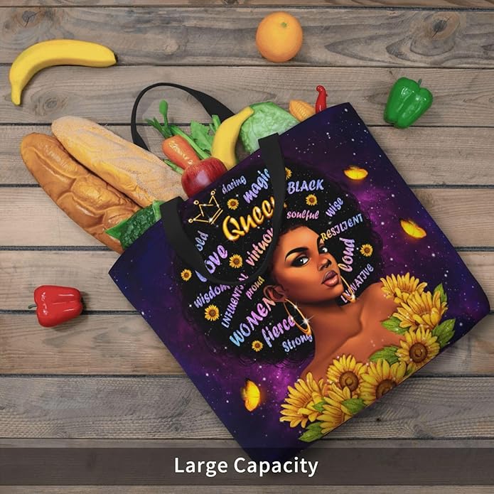 IAGM Women Tote Bags African American Woman Shoulder Bag Afro Black Girl Magic Satchel Handbags For Shopping,Work,Grocery,Gym