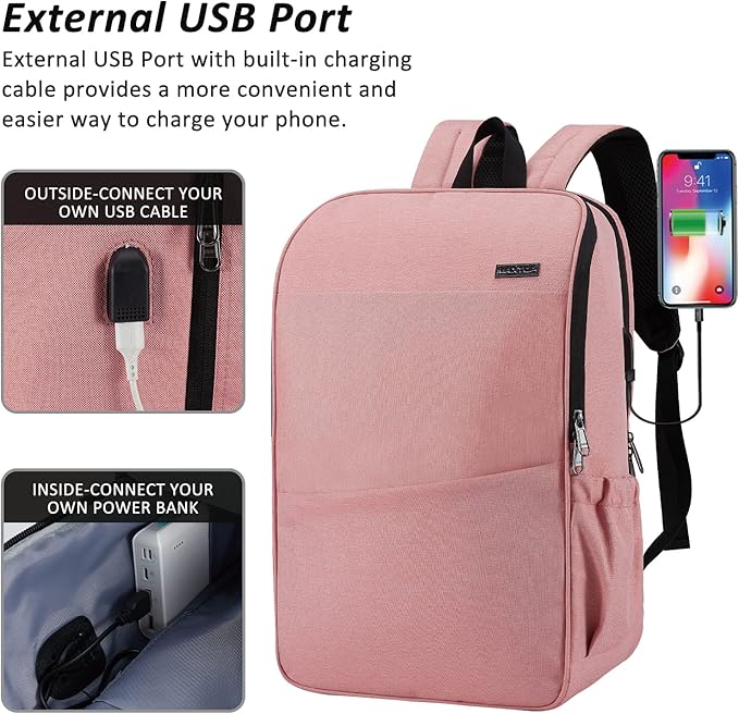 MAXTOP Deep Storage Laptop Backpack with USB Charging Port[Water Resistant] College School Computer Bookbag Fits 17 Inch Laptop