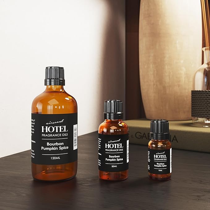 AirScent Bourbon Pumpkin Spice Holiday Diffuser Oil - Premium Holiday Fragrance Oil for Ultrasonic and Waterless Diffusers and Crafting - 500 ml, 16.9 fl oz Glass Dropper Bottle