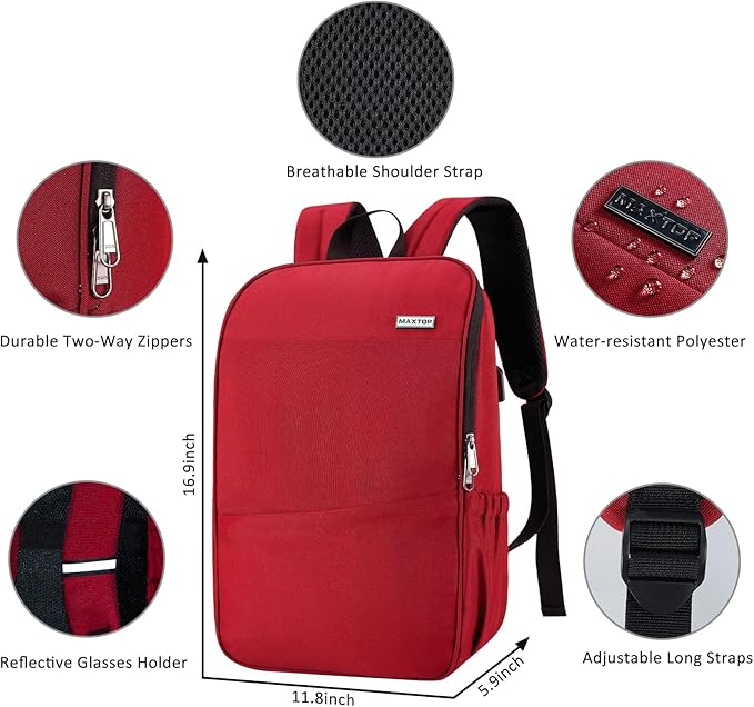 MAXTOP Deep Storage Laptop Backpack with USB Charging Port[Water Resistant] College Computer Bookbag Fits 16 Inch Laptop