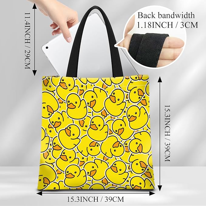 Canvas Tote Bag for Women，Cute Heavy-Duty Shoulder Bag with Zipper Pocket -Travel Tote for Grocery, Gym,Shopping