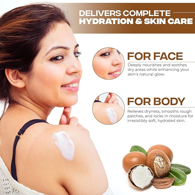 AZMERA Handcrafted Whipped Shea Body Butter – Refreshing Mint & Eucalyptus Scented Moisturizer for Dry, Sensitive Skin, Argan Oil & Vitamin E – Vegan, Non-Greasy Skincare – 8.82 oz