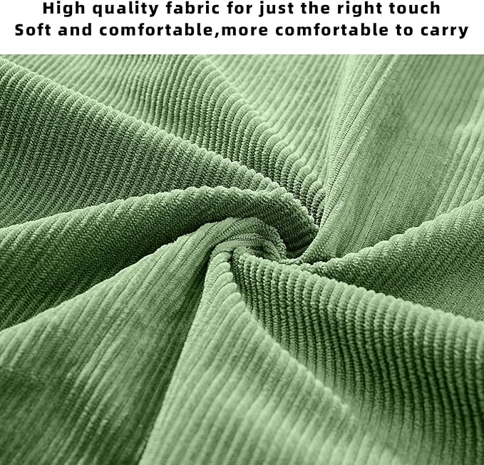 KALIDI Women Corduroy Tote Bag Zipper Casual Tote's Handbag Big Capacity Shoulder Bag with Pockets