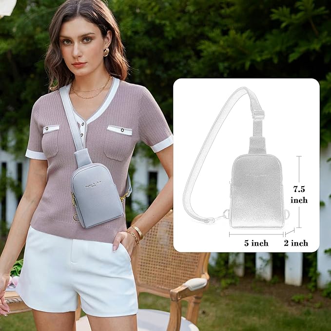 INICAT Travel Small Sling Bag Leather Crossbody Bags for Women Fanny Packs Cross Body Bag for Woman Cross Body Purses