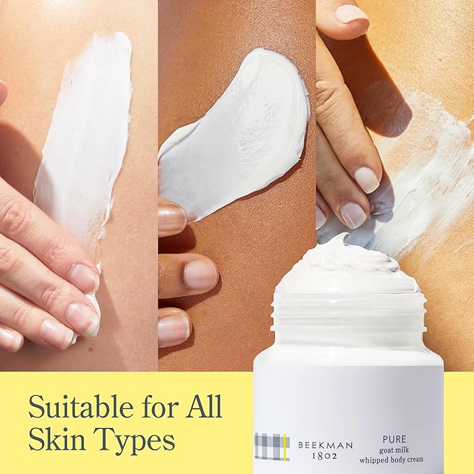 Beekman 1802 Whipped Body Butter Cream with Goat Milk - Deeply Moisturizes, Softens Skin - Natural & Gentle for All Skin Types - Non-Greasy, Cruelty-Free, 8 oz