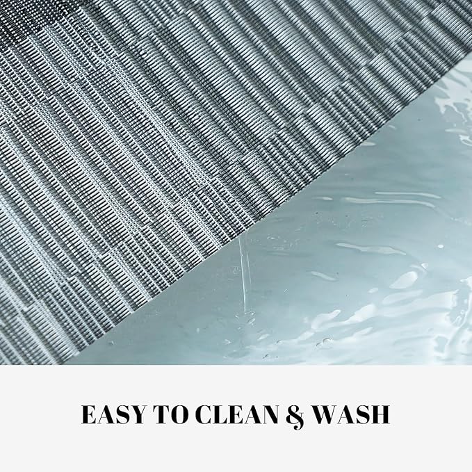 Placemats Set of 8 Vinyl/Plastic Woven Place Mats for Kitchen Table Indoor/Outdoor Washable Placemat Wipeable Dining Table Mats (Ombre Silver Grey Black,8)