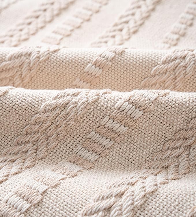 Boho Throw Pillow Covers 12x20 Inch Set of 2, Farmhouse Decorative Couch Pillow Cases, Beige Accent Pillows of Bed, Sofa Bedroom Living Room Home Decor Cushion Cover