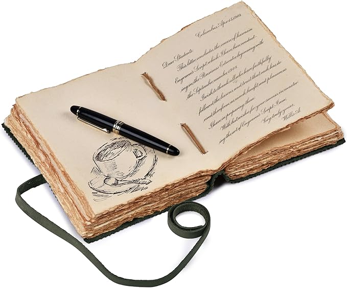 LEATHER VILLAGE Leather Bound Floral Embossed Journal for Women Men - 200 Pages, 6”X4”(A6), Aqua - Book of Shadows, Vintage Blank Paper Travel Diary, Notebook for Writing, Drawing, Sketchbook