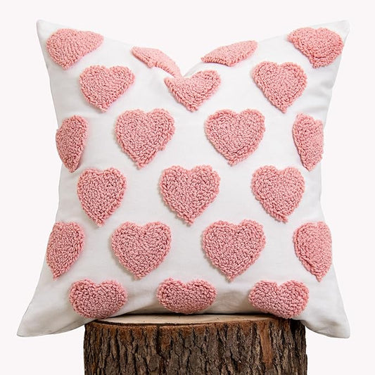 lifein 18x18 Pillow Covers-Throw Pillow Cover,Tufted Boho Jacquard Pillow Covers,Farmhouse Decorative Pillow Cover,Pillow Cases for Gift,Couch,Sofa,Bed,Chair,Living Room,Home Decor(18x18inch)