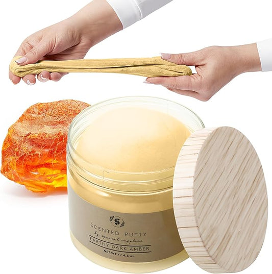 Special Supplies Scented Therapy Putty Dough - Infused with Pure Essential Oils for Aromatherapy and Meditation- Relaxation Gifts for Kids and Adults - Non-Stick (Earthy Dark Amber (4.5 oz))