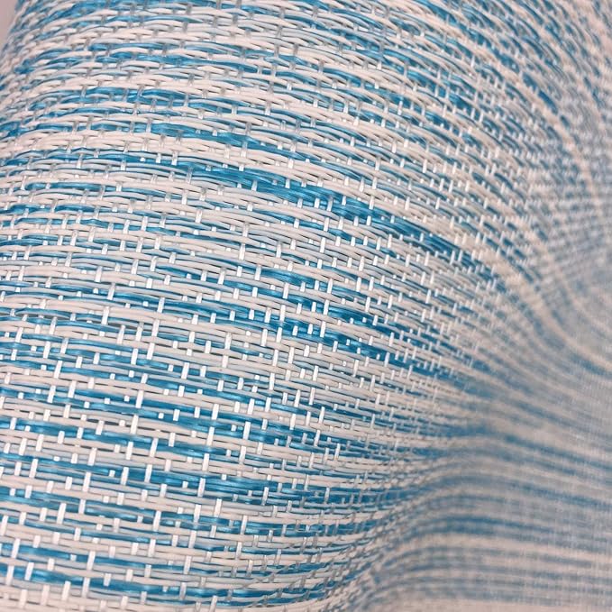 Placemat,Blending Color Durable Woven Vinyl Placemat Washable Heat-Resistant Anti-Skid Kitchen Dining Table Mats (Set of 6, Blue with White)