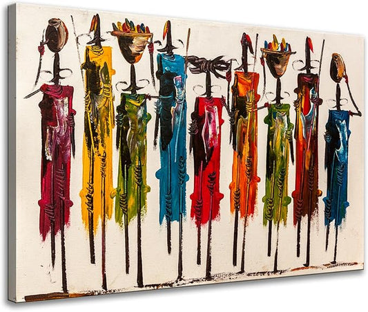 Biuteawal African American Wall Art Indian Woman Decor Photo Paintings Abstract Decorative Artwork for Home Bedroom Bathroom Framed Ready to Hang