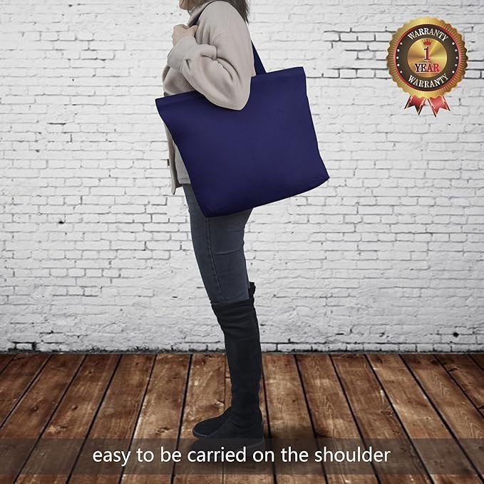 TOPDesign 6-Pack Canvas Tote Bags with Magnetic Snap, Reusable Grocery Shopping Bags, DIY Your Creative Designs