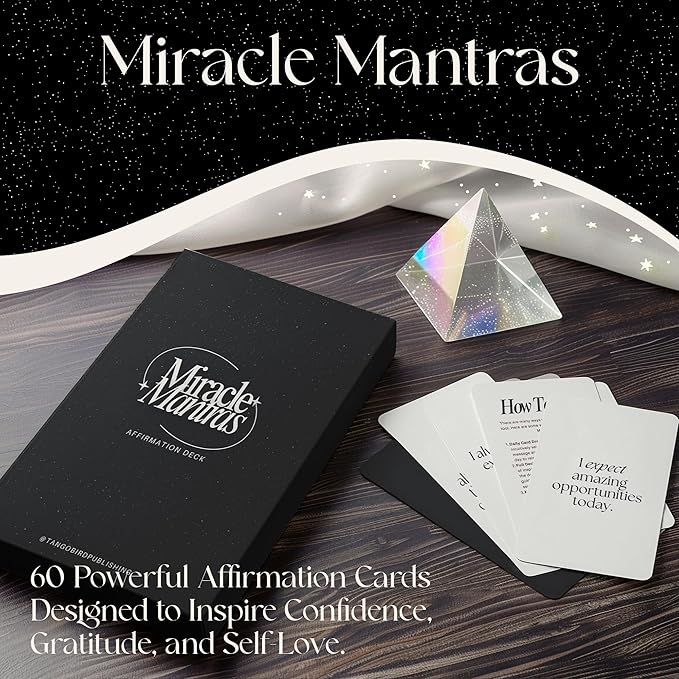 Affirmation Cards For Women Miracle Mantras Positive Affirmartions cards 60 Daily affirmations for women for Self-Care, Love and Wealth -Gifts for women.