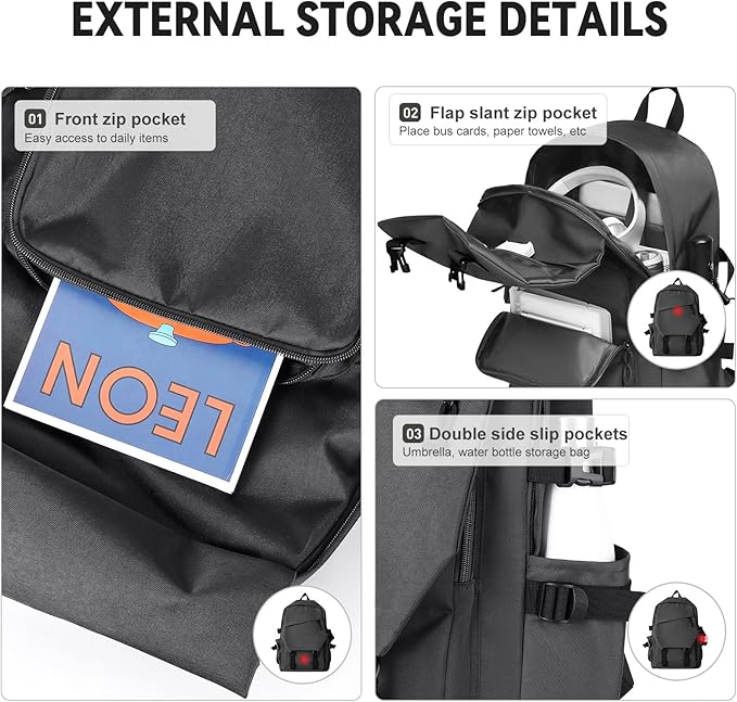 Casual Daypack Large upgraded version College Laptop Backpack for Men Women Water Resistant Lightweight School Bag Travel Rucksack for Sports High School Middle Bookbag for girls Size L(Dark grey)