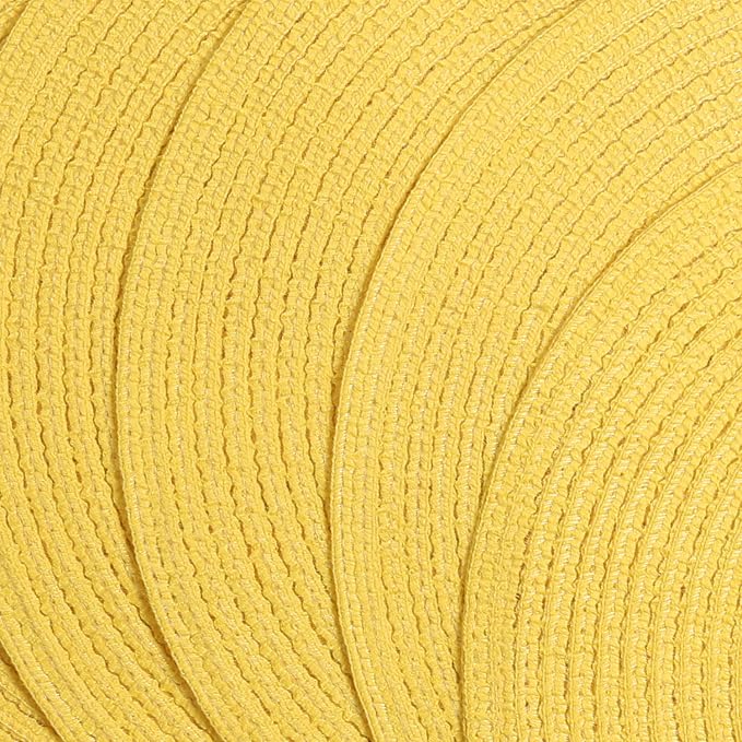 SHACOS Round Braided Placemats Set of 6 Kitchen Place Mats 15 inch Round Table Mats for Dining Tables Washable (Yellow, 6)